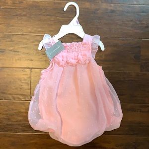 NWT Pink Swiss Dot Romper
